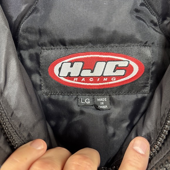 HJC Racing Men's Black Lightening Coat Size L Double Zip - Picture 4 of 7